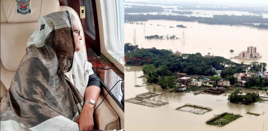 প্রধানমন্ত্রী বন্যাদুর্গত এলাকা পরিদর্শনে সিলেট পৌঁছেছেন